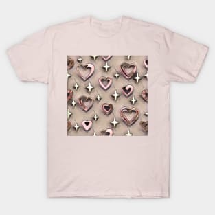 Hearts and stars. The Pattern. T-Shirt